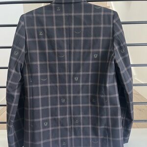 Zadig and Voltaire plaid blazer withe skulls